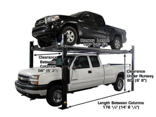 Atlas Garage PRO8000EXT-L 8,000 lb Extra Tall/Extra Long 4-Post Lift